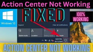 How to Fix Action Center Not Working in Windows 10 & 11 | Action Center Not Open