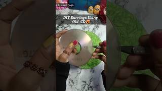 DIY Earrings Using Old CD / handmade earrings at home #shorts #youtubeshorts #diy #handmade