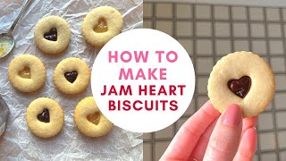 how to make jam heart biscuits - easy Valentine's Day cooke recipe