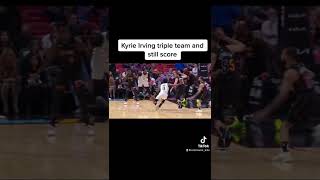 Kyrie Irving gets triple teamed and still manage to score 🐐 #nba #shorts