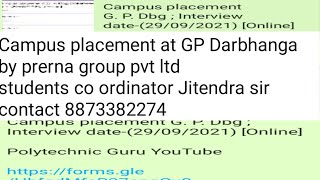 campus placement at GP Darbhanga