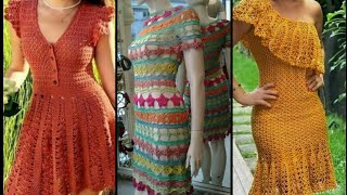 Latest very Beautiful 😍 and stylish Crochet dresses designs short dresses tops party dresses