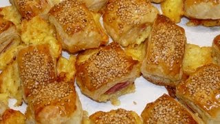 Cocina fácil - Saladitos de hojaldre de jamón y queso - Ham and cheese puff