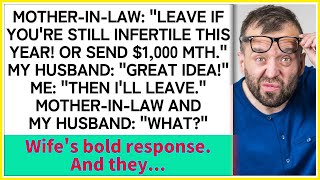 Infertile Wife's Revenge   Emily Demands $1000 Monthly, Husband Agrees, But Wife Leaves!