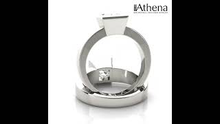 iiAthena Princess Cut Solitaire Sterling Silver Engagement Ring Wedding Ring