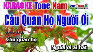 Câu Quan Họ Người Ơi || Karaoke - Tone Nam || Nhạc Sống Duy Tùng