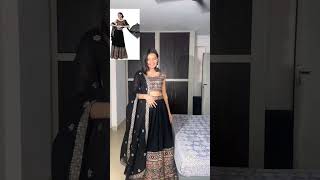 affordable black lehanga choli #amazon #youtubeshorts #ytshorts #beauty #styling #meesho #haul #top