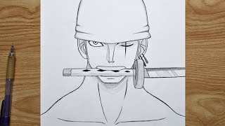 How to draw Zoro from One Piece | Zoro step by step | Easy anime tutorial