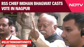 Maharashtra Voting | RSS Chief Mohan Bhagwat Casts Vote In Nagpur, Shows His Inked Finger