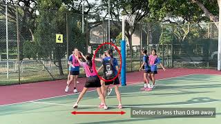 Netball Obstruction: Defenders, stay out of the 3 feet (0.9m) limit!