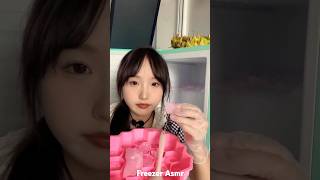 Hard pink Freezer frost ice eating asmr