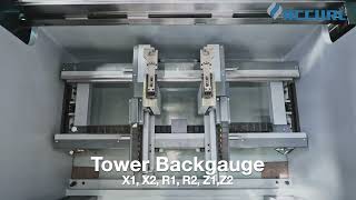 Accurl USA 6 axis Tower Backgauge (X1, X2, R1, R2, Z1, Z2) Electric Press Brake