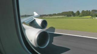 KLM Boeing 747 Amsterdam to St. Maarten take off onboard 1080p