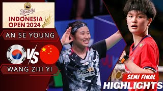 Amazing Match [SEMI FINAL] An Se Young (KOR) vs Wang Zhi YI (CHN) |  | KAPAL API Indonesia Open 2024