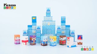 PicassoTiles PicassoToys New Release Magnetic Puzzle Cubes Building Blocks Winter Ice Castle Themed