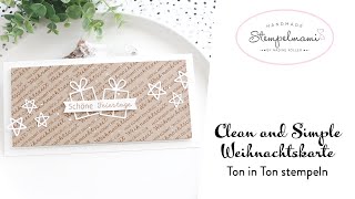 Clean and Simple Weihnachtskarte Ton in Ton stempeln | Mit kleinen Tipps | Basteln | Stampin Up