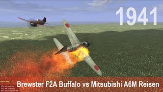 IL-2 1946:  Brewster F2A Buffalo vs Mitsubishi A6M Reisen