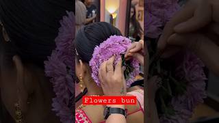 Flowers bun hairstyle for bridal #shorts #ytshorts #shortfeed #shortviral #flowers