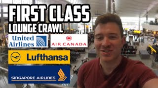 FIRST CLASS AIRPORT LOUNGE CRAWL - Lufthansa, Singapore Airlines, Air Canada & United