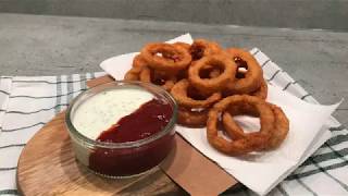 Unaza qepe krokante - antipaste amerikane / Onion rings