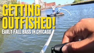 1v1 Bass FISHING BATTLE on the Chicago RIVER | Early Fall Largemouth Action