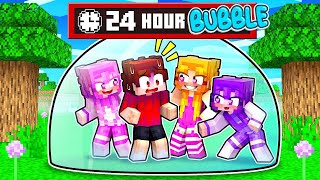 MY CRAZY FAN GIRLS Locked ME Inside A Bubble For 24 Hours.. (Minecraft)