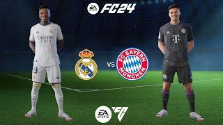 FC24 Real Madrid vs Bayern, Santiago bernabeu stadium, fc24 league, my tournament, VInicius,