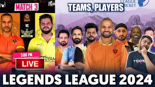 LEGENDS LEAGUE 2024 - Team, Players, Schedule, Live Streaming || Raina,Gabbar,Karthik