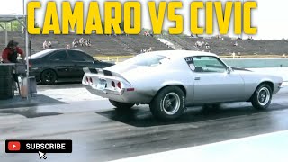 Chevrolet Camaro VS Honda Civic - Import Wars - Great Lakes Dragaway