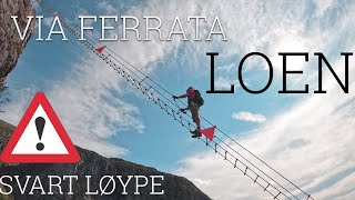 Jeg går Via Ferrata Loen Svart Løype