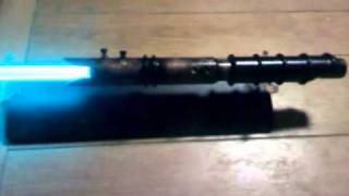 My latest PVC lightsaber. Cyan lux rebel star.