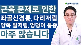 근육문제로 인한 좌골신경통 양쪽발저림 엉덩이통증 아주 많습니다. 해결방법은?