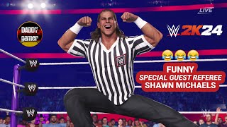 Shawn Michaels Funny Special Guest Referee 😂 WWE 2K24