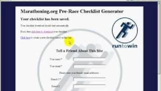 Marathoning.org Pre-Race Checklist Generator