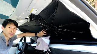 Model 3/Y Sun Shade Umbrella Deploys in 1 Second!