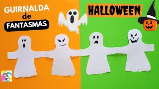 👻 Cómo hacer una GUIRNALDA DE FANTASMAS - Halloween