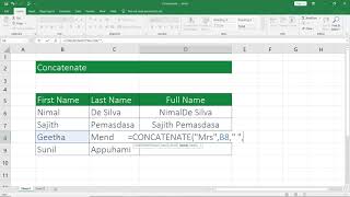 Microsoft Excel | Concatenate Function in Sinhala | SINHALEN (සිංහලෙන්)