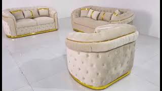 Nelly Cream Velvet Sofa Set #furniture #sofa #luxury #australia #design #tv