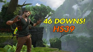 46 DOWNS! Uncharted 4 Multiplayer - HS39 Gameplay - King of the Hill - River