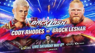 Cody Rhodes vs Brock lesnar wwe backlash hype video