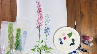 Stenciling Delphiniums Wall Stencil by DeeSigns | Designer Stencils Presents