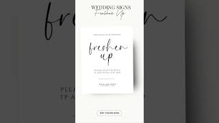 Wedding bathroom sign template, wedding freshen up sign #canvatemplate