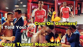 Madness!🔥Saliba,Saka,Nketiah Gabby Tunnel Reactions after Destroying Man United,Edu Great Reaction