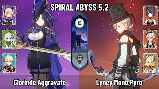 C0 Clorinde Aggravate | C0 Lyney Mono Pyro Team | NEW SPIRAL ABYSS 5.2 | Genshin Impact