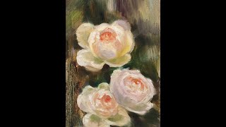 How to Painting White Roses with Oil Paint