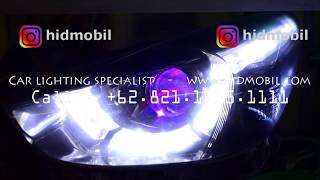 Custom Headlamp Mazda 2 / Mazda II with Changing Color Devil Eyes.