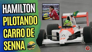 QUE EMOÇÃO! LEWIS HAMILTON PILOTANDO CARRO DE SENNA COM TEMA DA VITÓRIA!