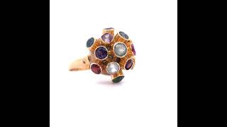 Sputnik H Stern Multi-Gemstone Bezel Ring in 18k Yellow Gold