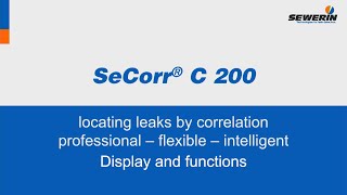 SeCorr® C 200: water leak detection by correlation - The Display