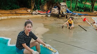 Pouring Concrete In Front Yard, Courtyard Decoration Paint - Building My Farm